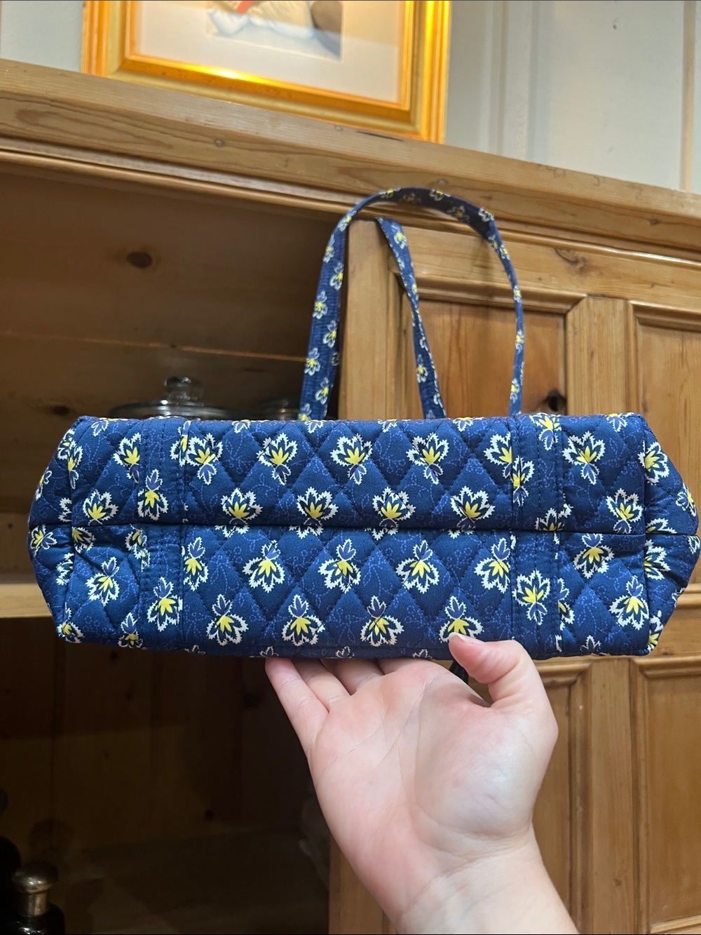 NWOT Vera Bradley Small Original Tote in Maison Blue Pattern - Picture 6 of 11